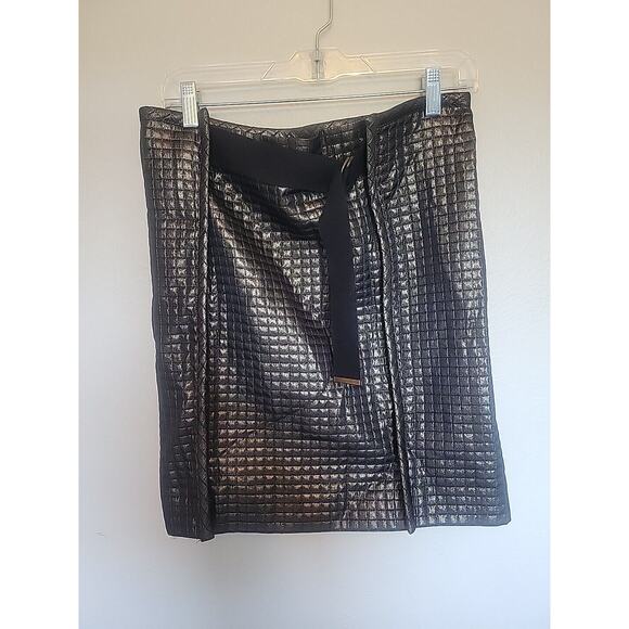 Rare Cop Copine Metallic Quilted Skirt Size 36 US 6 - Picture 2 of 8